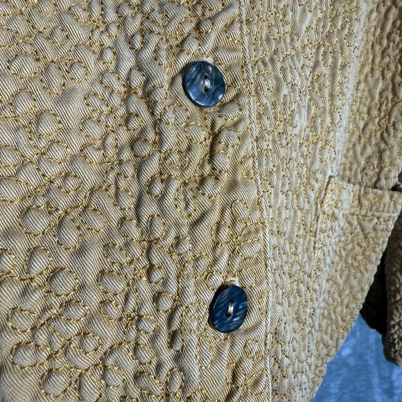 Click by Color me Cotton‎ Textured Cardigan Jacket Size Large Yellow - Picture 11 of 11